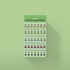 A vertical green blister pack featuring small illustrations of various bottle designs arranged in horizontal rows. The top reads "Don't Bottle It Up - Emotion Potions." The background is also green, with a shadow cast to the right of the pack.