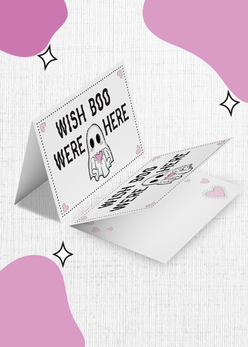 Wish Boo Were Here Valentines Card