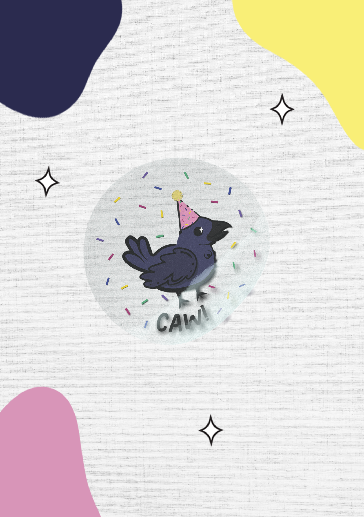 Birthday Crow! – Large Sticker